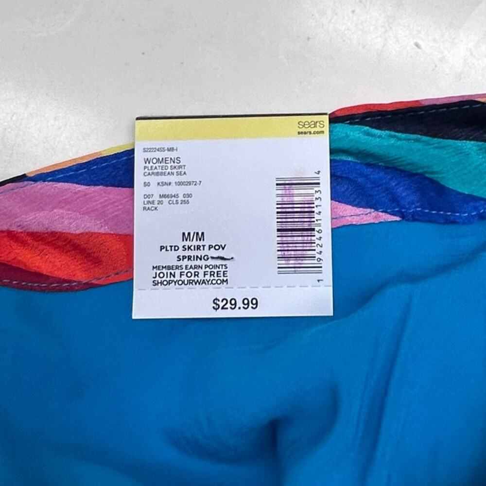 Simply Styled Rainbow Pleated Long Asymmetrical  Skirt, Size M Regular - Picture 6 of 9